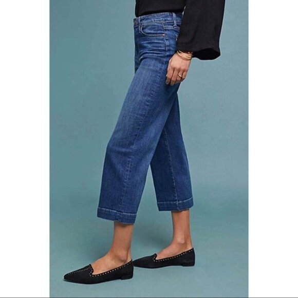 Paige Nellie Cropped Culotte Jeans in Linnea - Picture 2 of 7